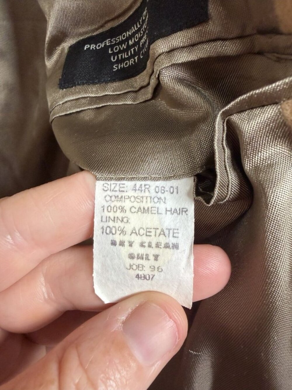 Jos. A. Bank 100% Camel Hair Sport Coat Blazer Men's 44R Camel 2 Button - Picture 10 of 11